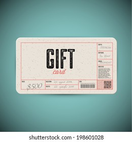 Vector Retro Gift card template