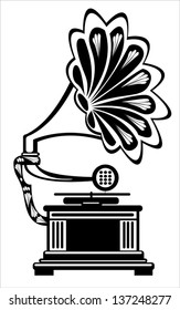 vector retro gramophone on white background