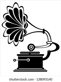 vector retro gramophone on white background