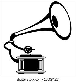 vector retro gramophone on white background