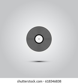 Vector retro gray vinyl record icon. Eps10