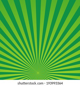 Vector retro green sunburst
