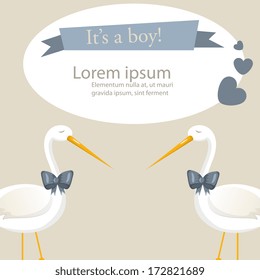 Vector retro greeting card "It's a boy"