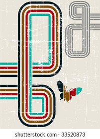 the vector retro grunge background