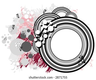 vector retro grunge background with circles
