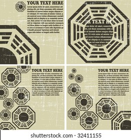 the vector retro grunge background set