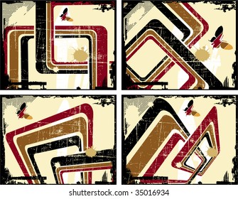 the vector retro grunge background set