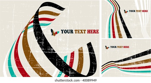 the vector retro grunge background set
