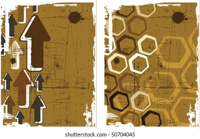 the vector retro grunge background set