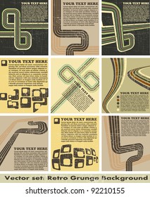 the vector retro grunge background set