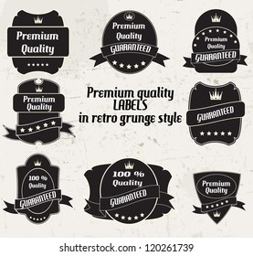 Vector retro grunge labels