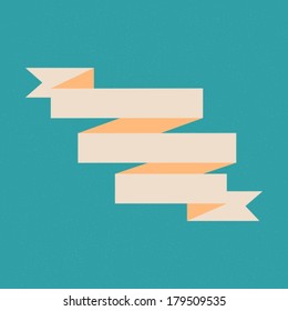 Vector retro grunge ribbon banner on blue background