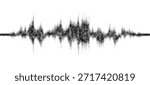 Vector retro grunge sound wave pattern. Audio equalizer halftone design with pulse effect


