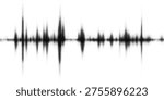 Vector retro grunge sound wave pattern. Audio equalizer halftone design with pulse effect 