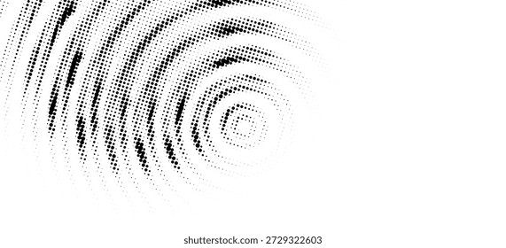 Patrón de onda de sonido grunge retro de Vector. Diseño de semitono ecualizador de audio con efecto de pulso