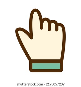 Vector retro hand icon. Hand cursor in flat design. Pointer.