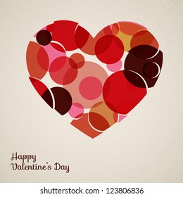 Corazón vectorial retro hecho de círculos de color