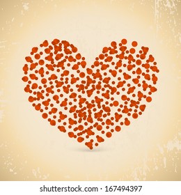 Vector retro heart from small rings