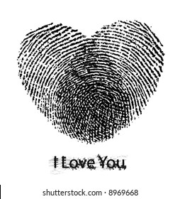 vector retro hearts with fingerprints
