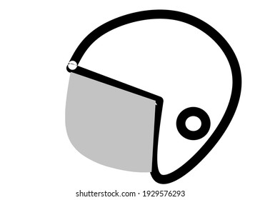 
Vector of a retro helmet in white color