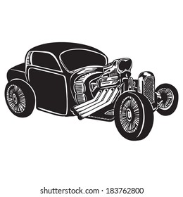 Vector retro hot rod