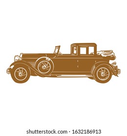 Vector retro hot rod, Car illustration, Vector car, Line art, Technology concept, Retro car, Vintage car.