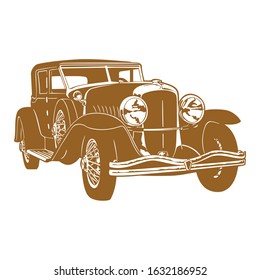 Vector retro hot rod, Car illustration, Vector car, Line art, Technology concept, Retro car, Vintage car.