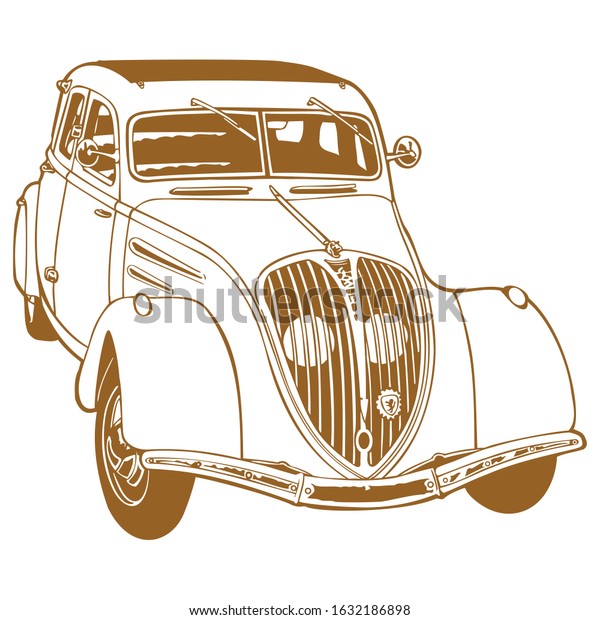 Vector retro hot rod,\
Car illustration, Vector car, Line art, Technology concept, Retro\
car, Vintage car.