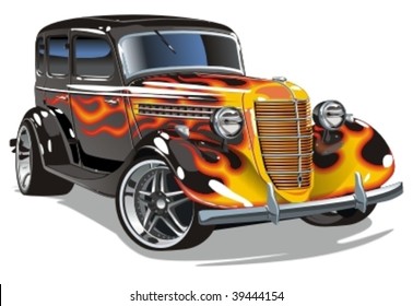 Vector retro hotrod