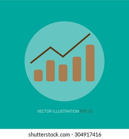 Vector retro icon on a blue abstract background "graph"