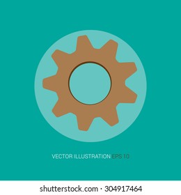 Vector retro icon on a blue abstract background "gears"