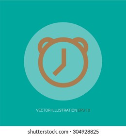 Vector retro icon on a blue abstract background "alarm"