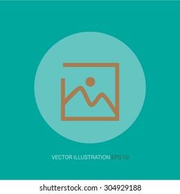 Vector retro icon on a blue abstract background "image"