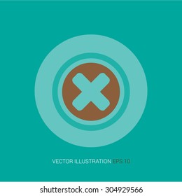 Vector retro  icon on a blue abstract background "close"