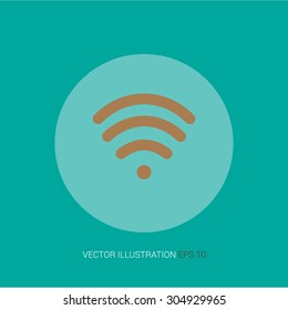 Vector retro  icon on a blue abstract background "wifi"