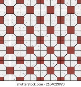 Vector Retro Iconic Old Hong Kong Flooring Tiles Seamless Pattern for Products or Wrapping Paper Prints.