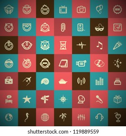  Vector Retro Icons Set