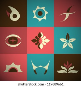  Vector Retro Icons Set
