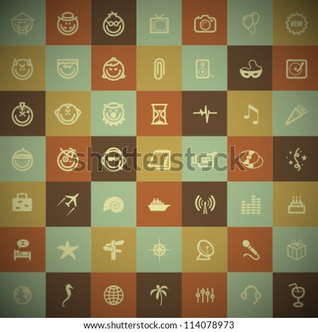 Vector Retro Icons Set