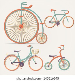 vector Retro Illustration Bicycle