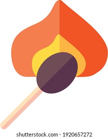 Ilustración vectorial retro de una coincidencia con fuego.