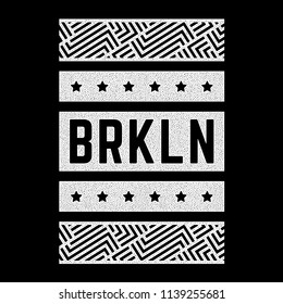 Vector retro illustration on the theme of Brooklyn. Urban style. Stylized vintage white grunge typography, banner, flyer, postcard, t-shirt graphics, poster, print.