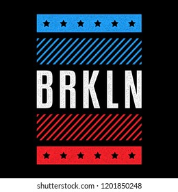 Vector retro illustration on the theme of Brooklyn. Urban style. Stylized vintage grunge typography, banner, flyer, postcard, t-shirt graphics, poster, print.