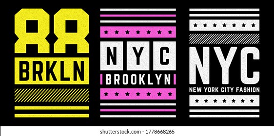 Vector retro illustration on the theme of Brooklyn. Urban. Modern. Stylized vintage grunge white typography, t-shirt graphics, poster, print.
