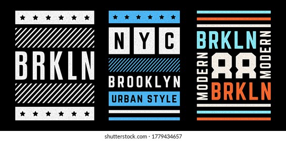Vector retro illustration on the theme of Brooklyn. Urban. Modern. Stylized vintage grunge white typography, t-shirt graphics, poster, print.