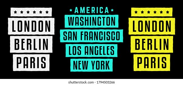 Vector retro illustration on the theme of London, America. Urban. Modern. Stylized vintage grunge white typography, t-shirt graphics, poster, print.