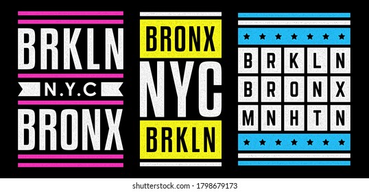 Vector retro illustration on the theme of Brooklyn. Urban. Modern. Stylized vintage grunge white typography, t-shirt graphics, poster, print.