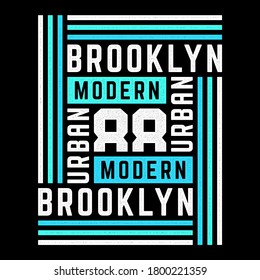 Vektorretro-Illustration zum Thema Brooklyn. Urban. Modern. Stilvolle Vintage Grunge weiße Typografie, T-Shirt-Grafik, Poster, Druck.