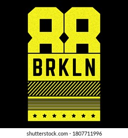 Vector retro illustration on the theme of Brooklyn. Urban. Modern. Stylized vintage grunge typography, poster, print.