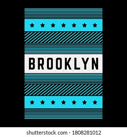 Vector retro illustration on the theme of Brooklyn. Urban. Modern. Stylized vintage grunge striped, poster, print.